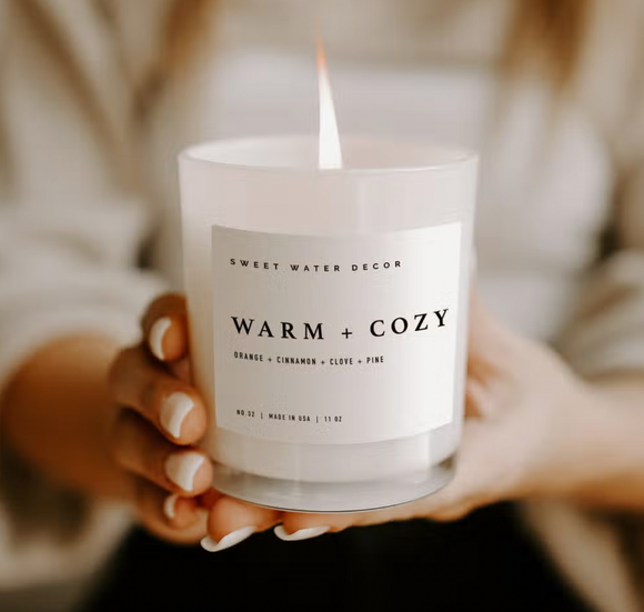 Warm + Cozy 11oz Soy Candle - Sweet Water Decor