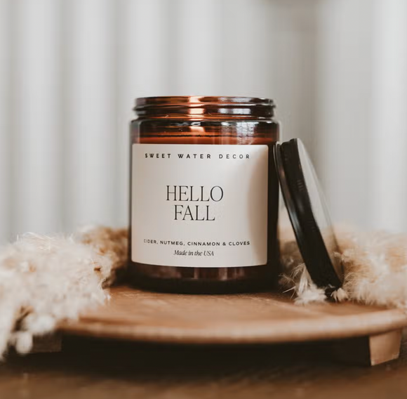 Hello Fall 9oz Soy Candle - Sweet Water Decor