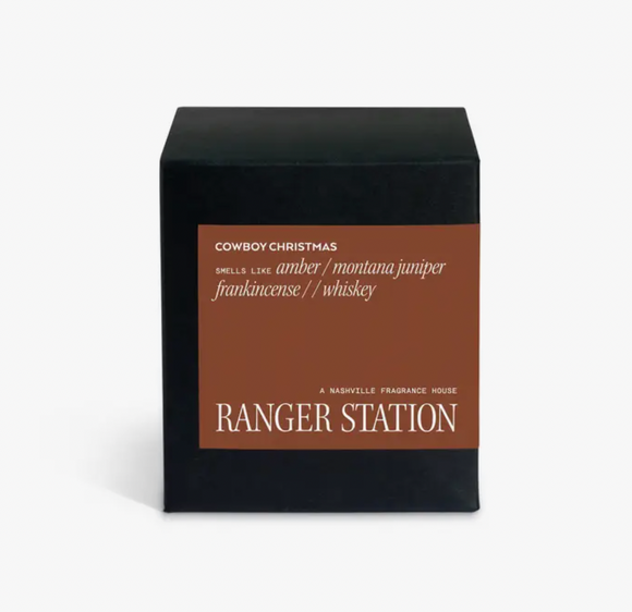 Ranger Station Cowboy Christmas Candle