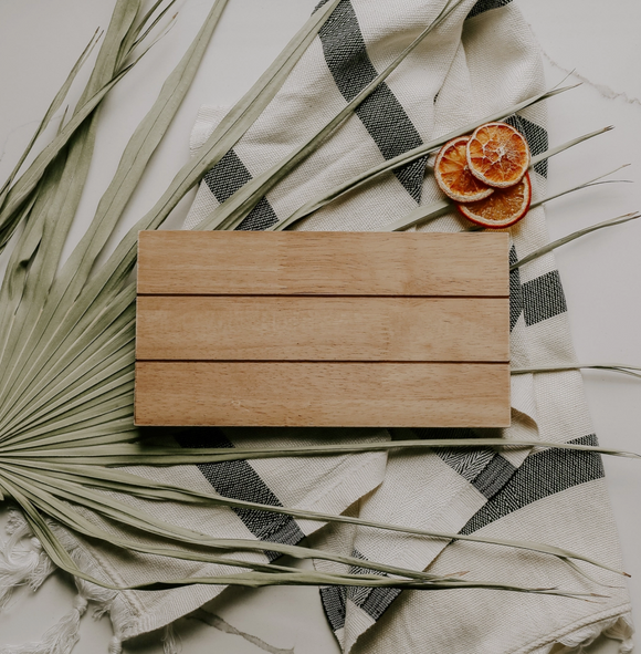 Natural Rectangular Wood Tray - Sweet Water Decor