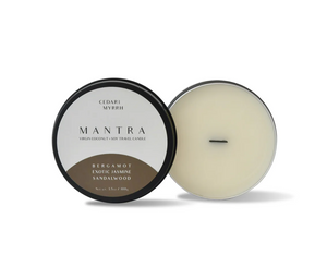 Travel Size Mantra Wellness Candle - Cedar and Myrrh