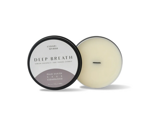 Travel Size Deep Breath Wellness Candle - Cedar and Myrrh