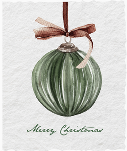 Merry Christmas Ornament Holiday Greeting Card - Paper Baristas